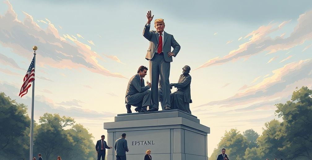 Impromptu Sculpture of Trump and Epstein Removed from National Mall