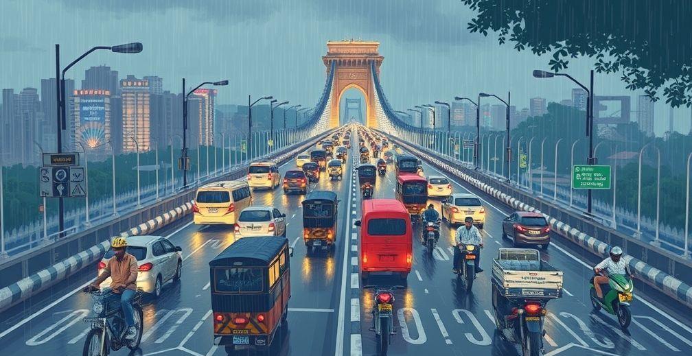 Mumbai Road Network Experiences Widespread Disruptions Due to Rainfall and Bridge Closure