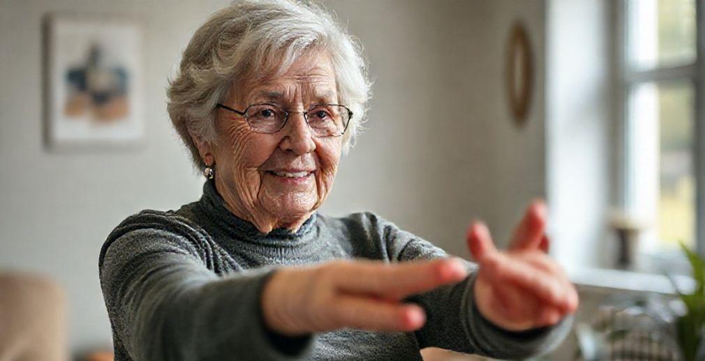 86-Year-Old Helen Demonstrates Mobility-Enhancing Exercises