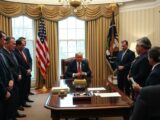 President Trump Participates in Oval Office Prayer Session with Evangelical Leaders Amidst Iran Tensions