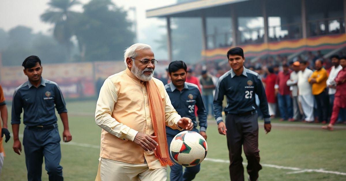 Prime Minister Modi Engages in Football in Sikkim During West Bengal Election Silence