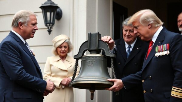 UK Monarch Presents WWII Naval Artifact to US President